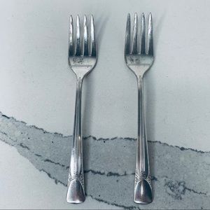 2 International Silver Embassy Salad Forks